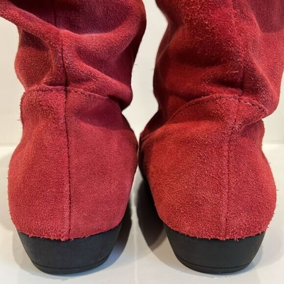 MARTINO Red Suede Slouchy Boots Size 9 - Picture 7 of 13